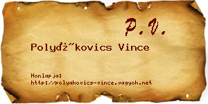 Polyákovics Vince névjegykártya